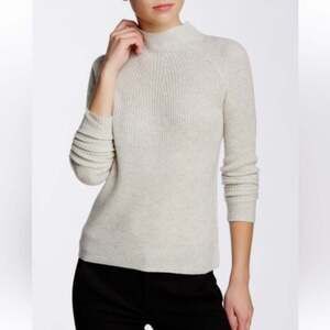 Vince Cashmere Sweater Directional Rib Mock Neck Size L